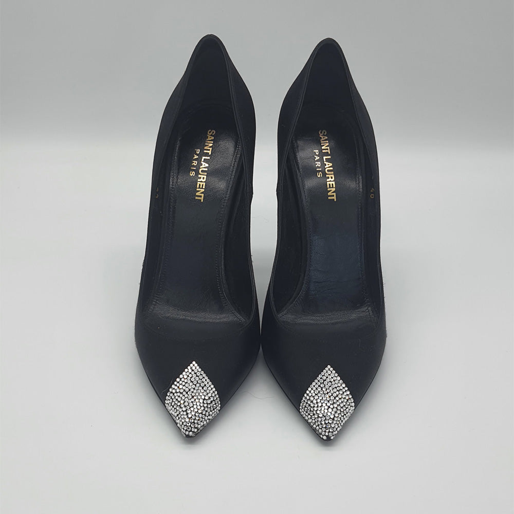 Black Satin Pumps