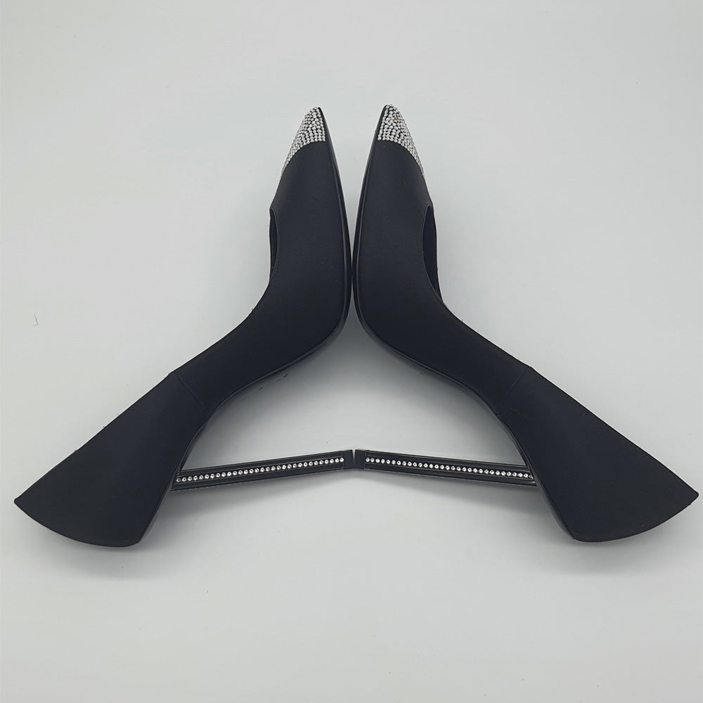 Black Satin Pumps