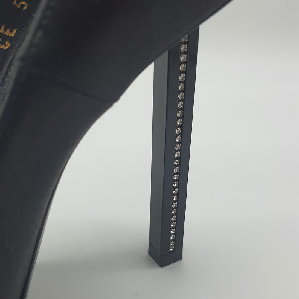 Black Satin Pumps