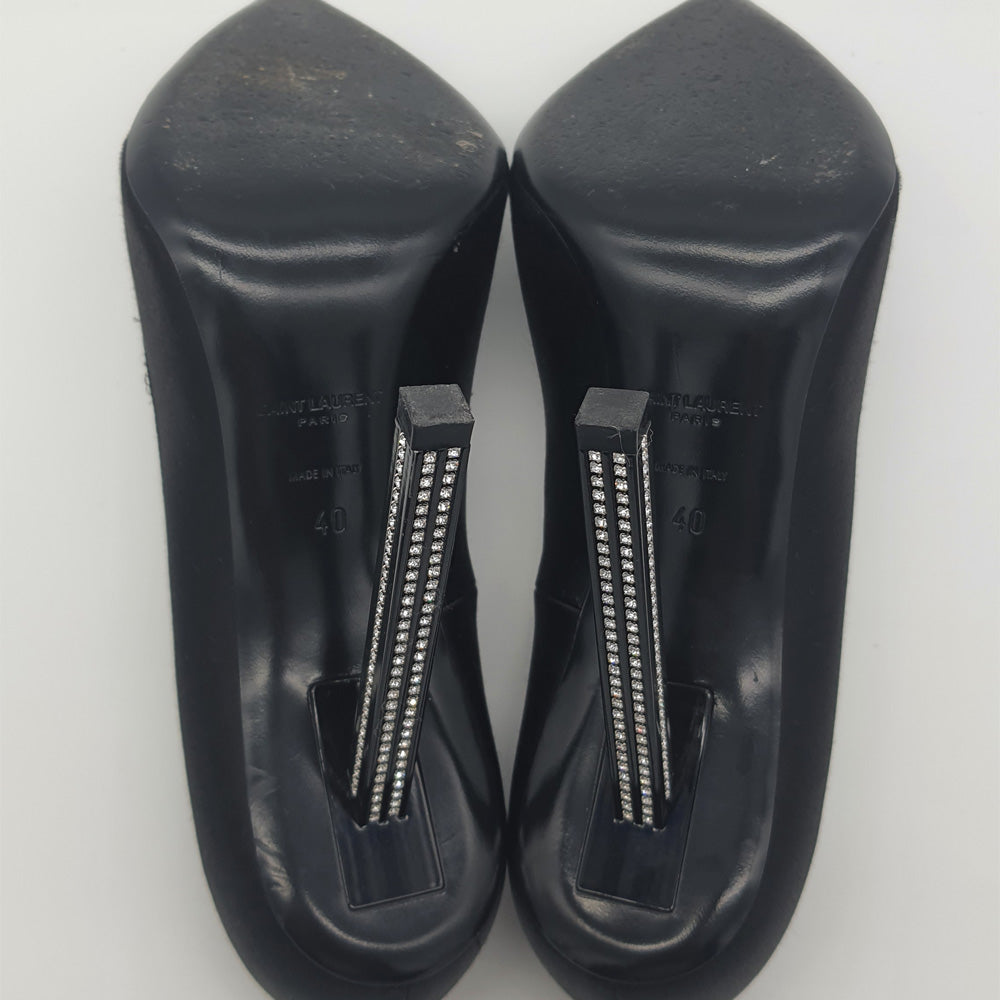 Black Satin Pumps