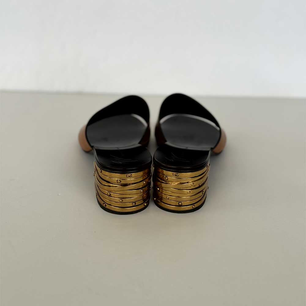 Brown Leather Mules
