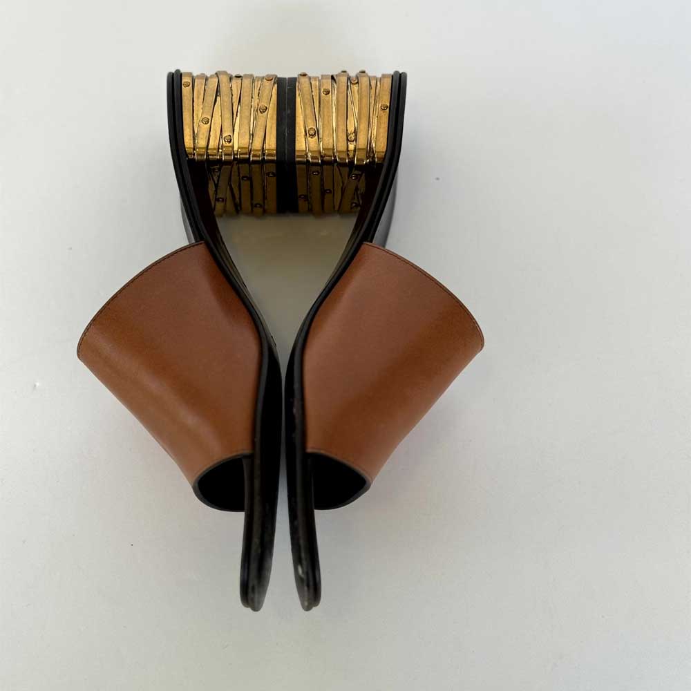 Brown Leather Mules