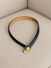 Hermès Black Kelly Choker with Gold Hardware