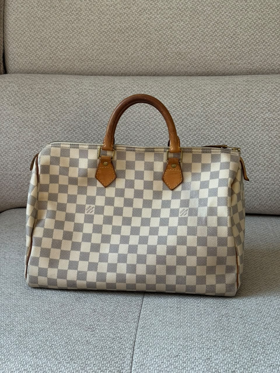 Louis Vuitton Damier Azur Speedy 35 Top Handle Bag
