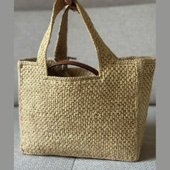 Loewe Raffia Small Font Tote with Crossbody Strap