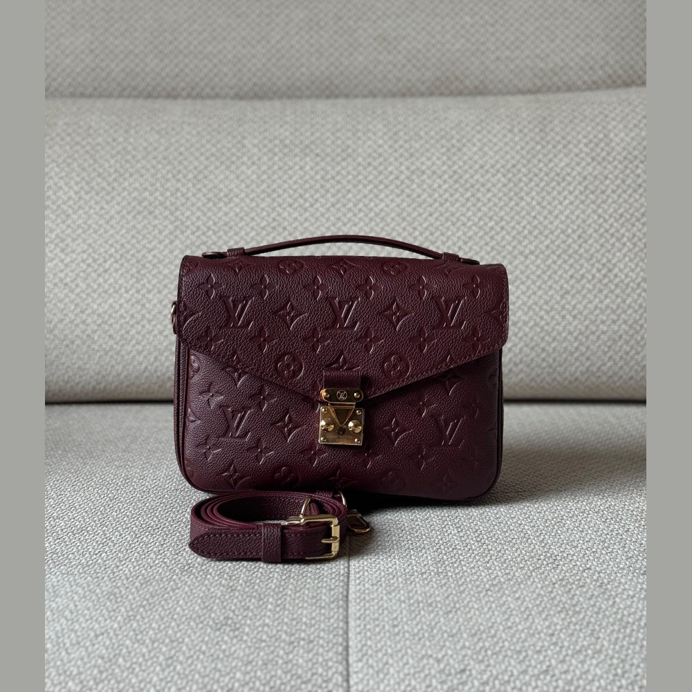 Louis Vuitton Grenat Monogram Empreinte Pochette Métis with Strap