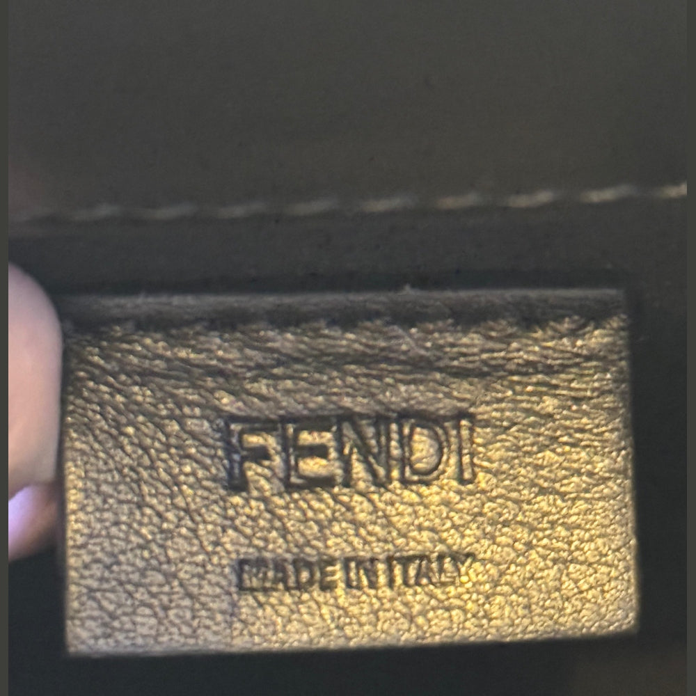 Fendi Black FF Embossed Leather Mini Sunshine Tote with Strap