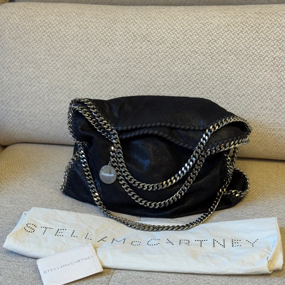 Stella McCartney Black Shaggy Deer Falabella Tote