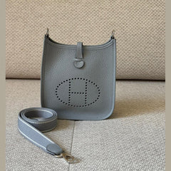 Hermès Mini Evelyne Gris Pantin with PHW - Stamp K