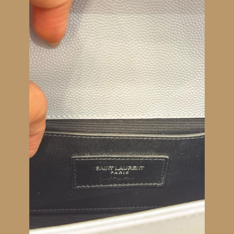 Saint Laurent Blue Grained Leather Kate Crossbody