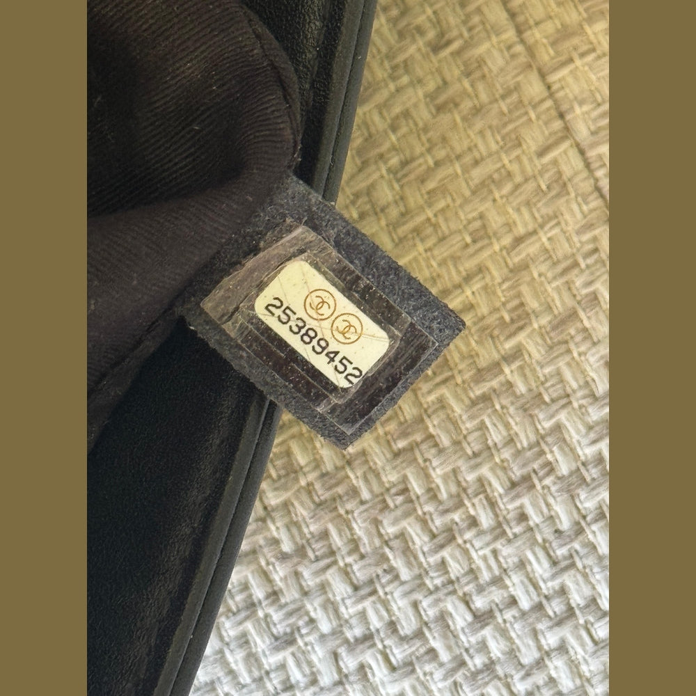 Chanel Black Chevron Leather Medium Boy with Gold Hardware