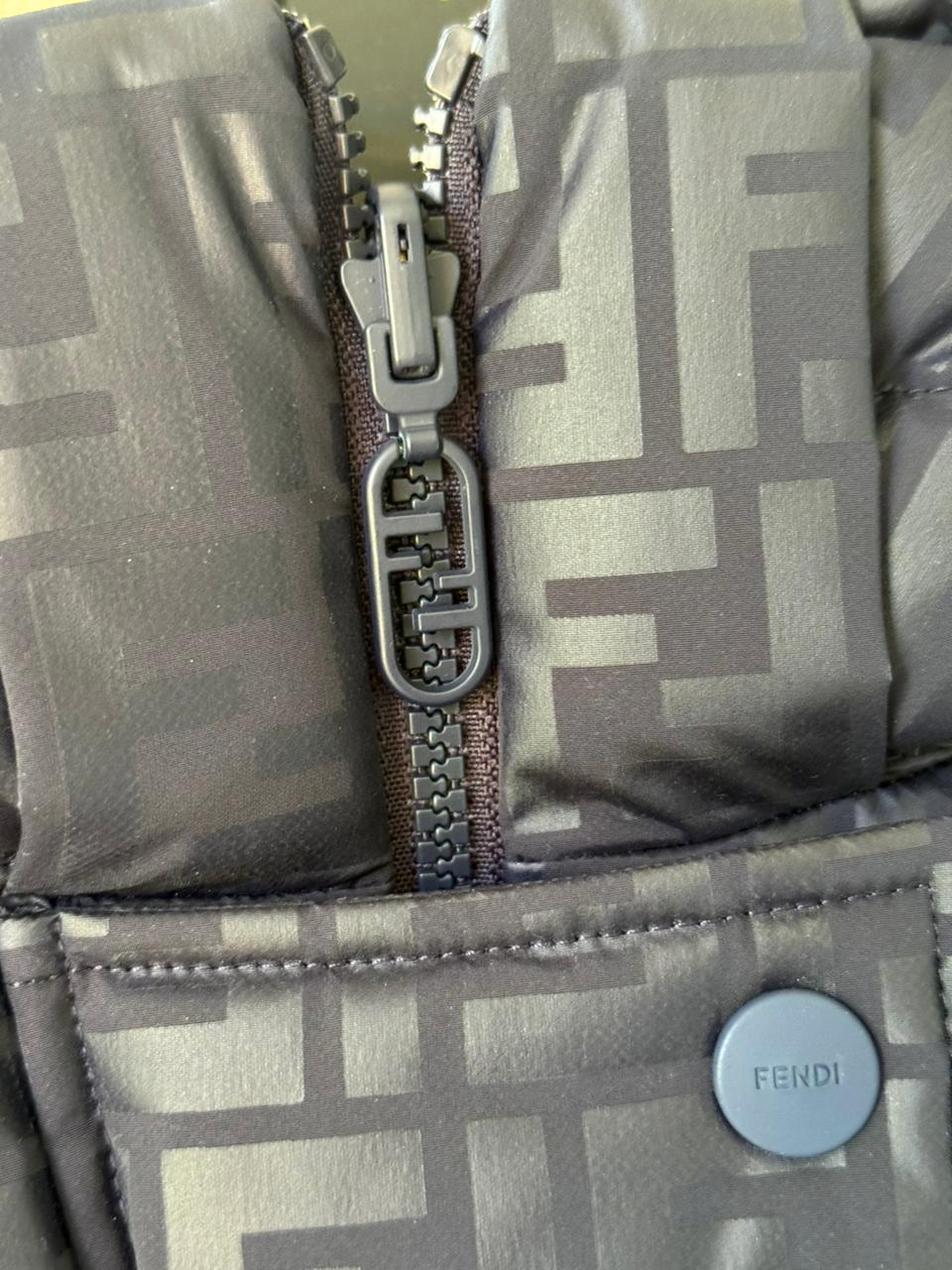 Fendi Reversible FF Logo Puffer Jacket – Blue & Brown