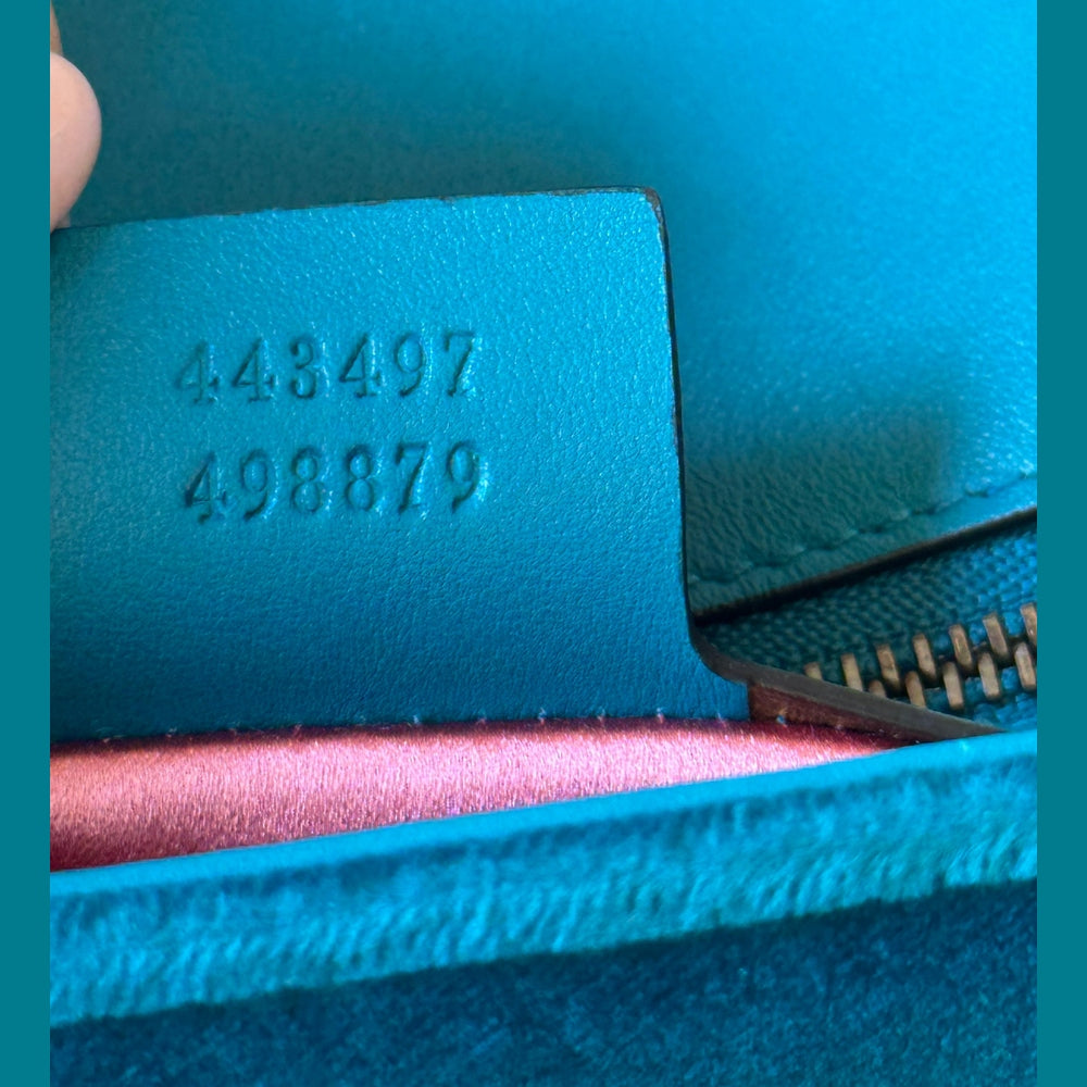 Gucci Velvet Embellished GG Marmont Shoulder Bag