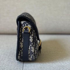 Christian Dior Bobby Bag in Blue Dior Oblique Jacquard Canvas with Strap