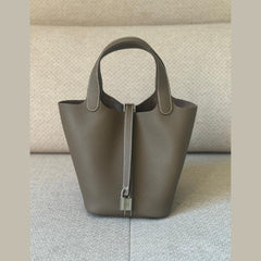 Hermès Étoupe Picotin 18 with Palladium Hardware - Stamp K