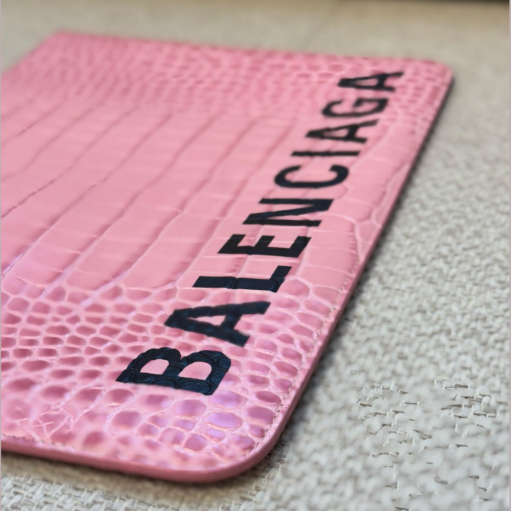 Balenciaga Pink Ville Logo Pouch