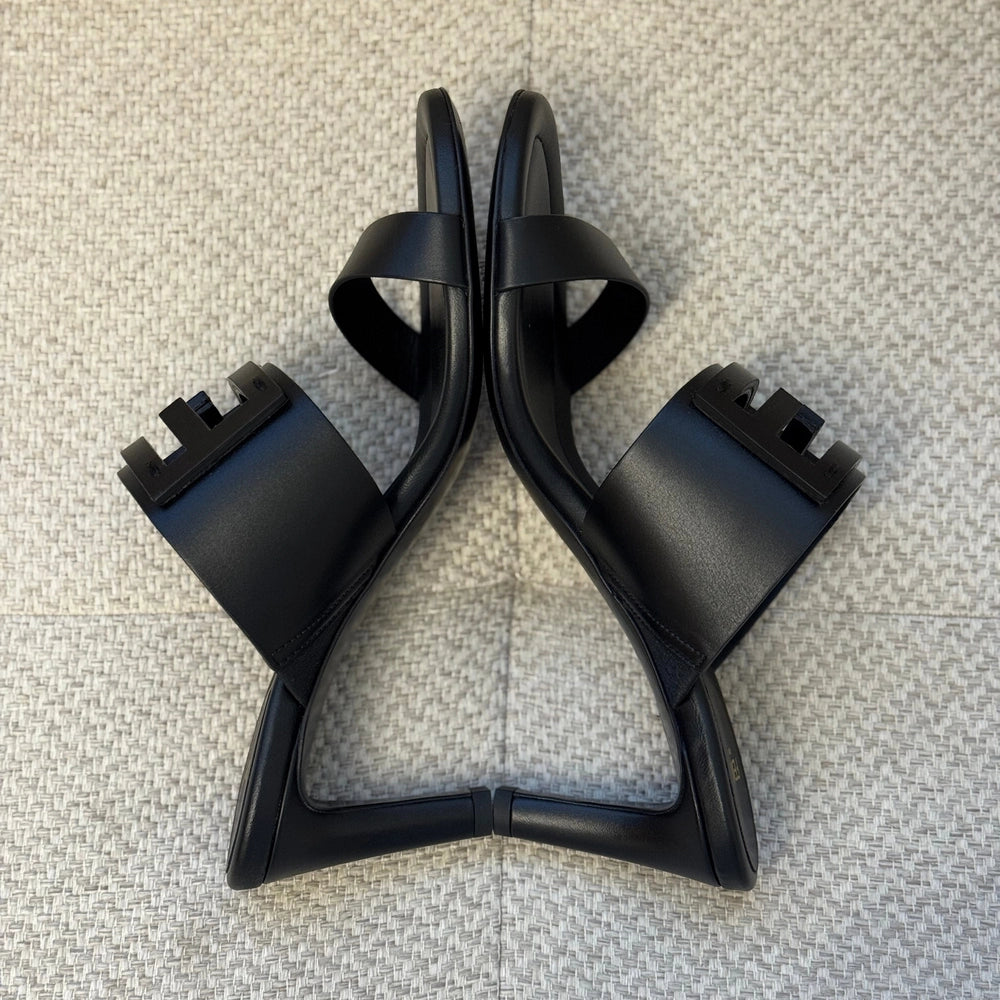 Fendi Black Baguette Mules - Size 37.5