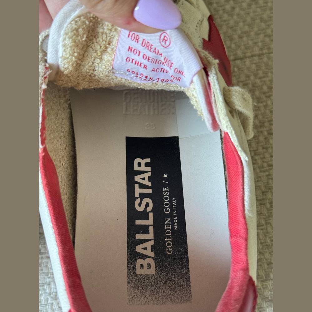 Golden Goose BallStar Sneakers with Red Star - Size 38