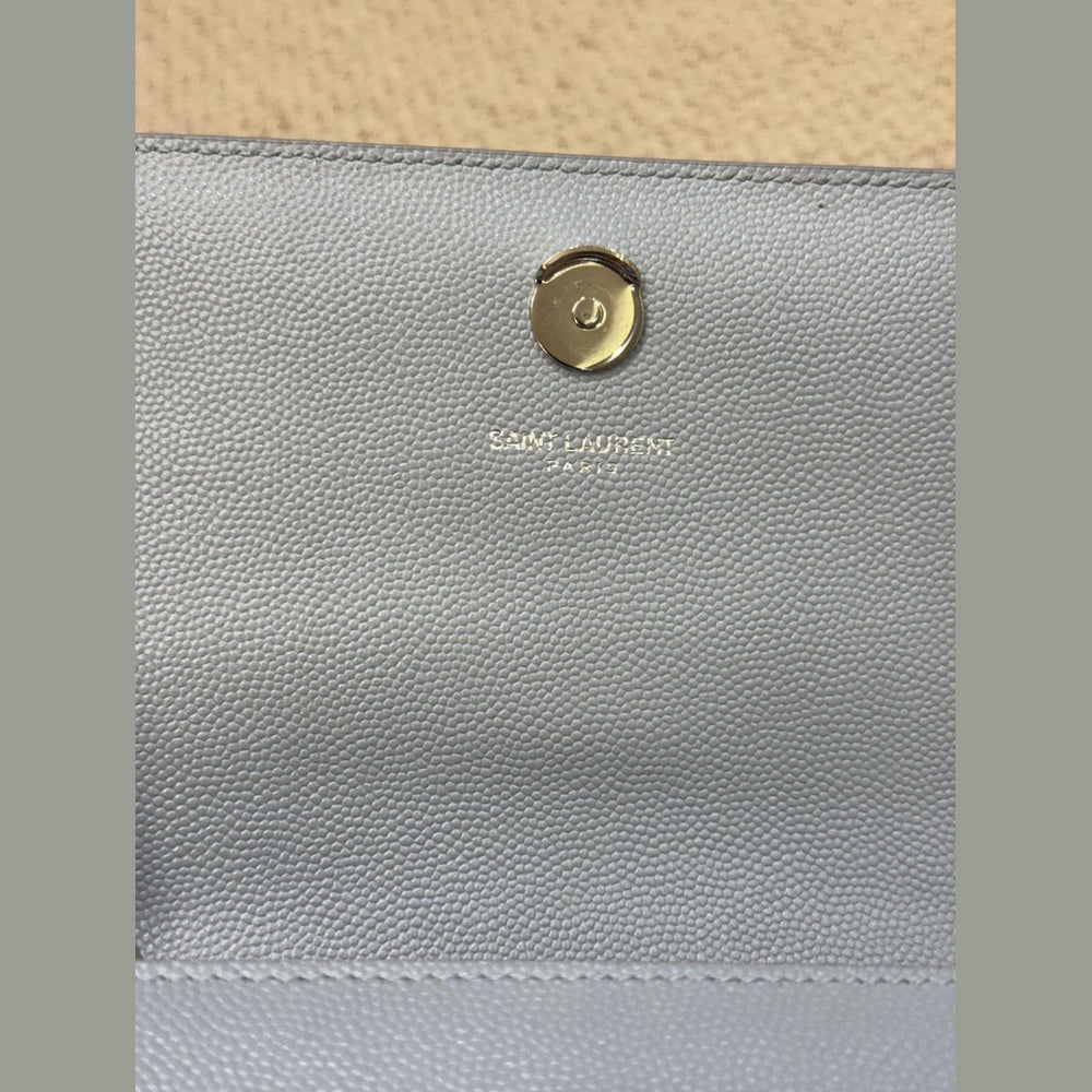 Saint Laurent Blue Grained Leather Kate Crossbody
