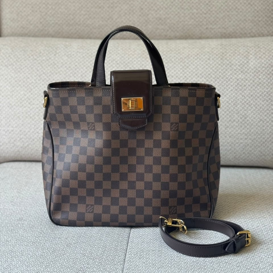 Louis Vuitton Damier Ebene Cabas Rosebery Bag with Strap