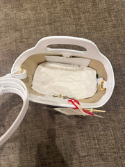 Marni White Raffia Tropicalia Micro Bag with Strap