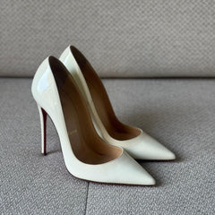 Christian Louboutin White Patent Leather So Kate 120mm Pumps - Size 37.5