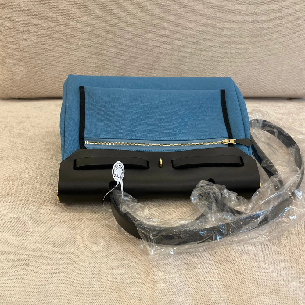 Hermès Bleu Jean Herbag Zip 31 GHW