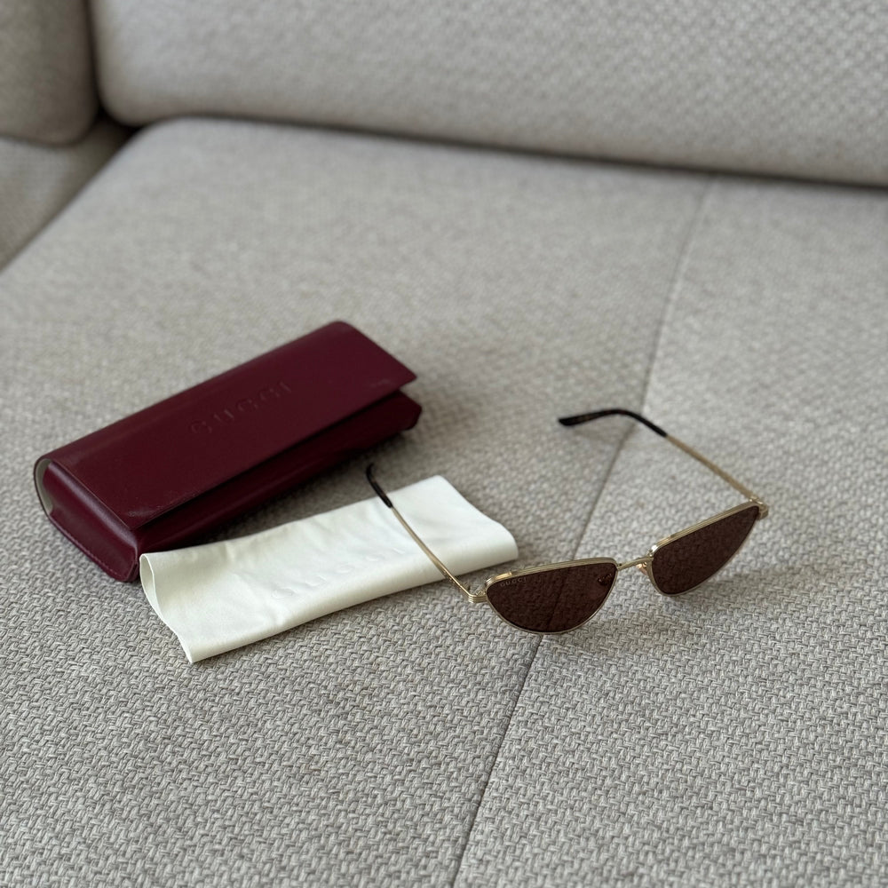 Gucci Gold Cateye Sunglasses