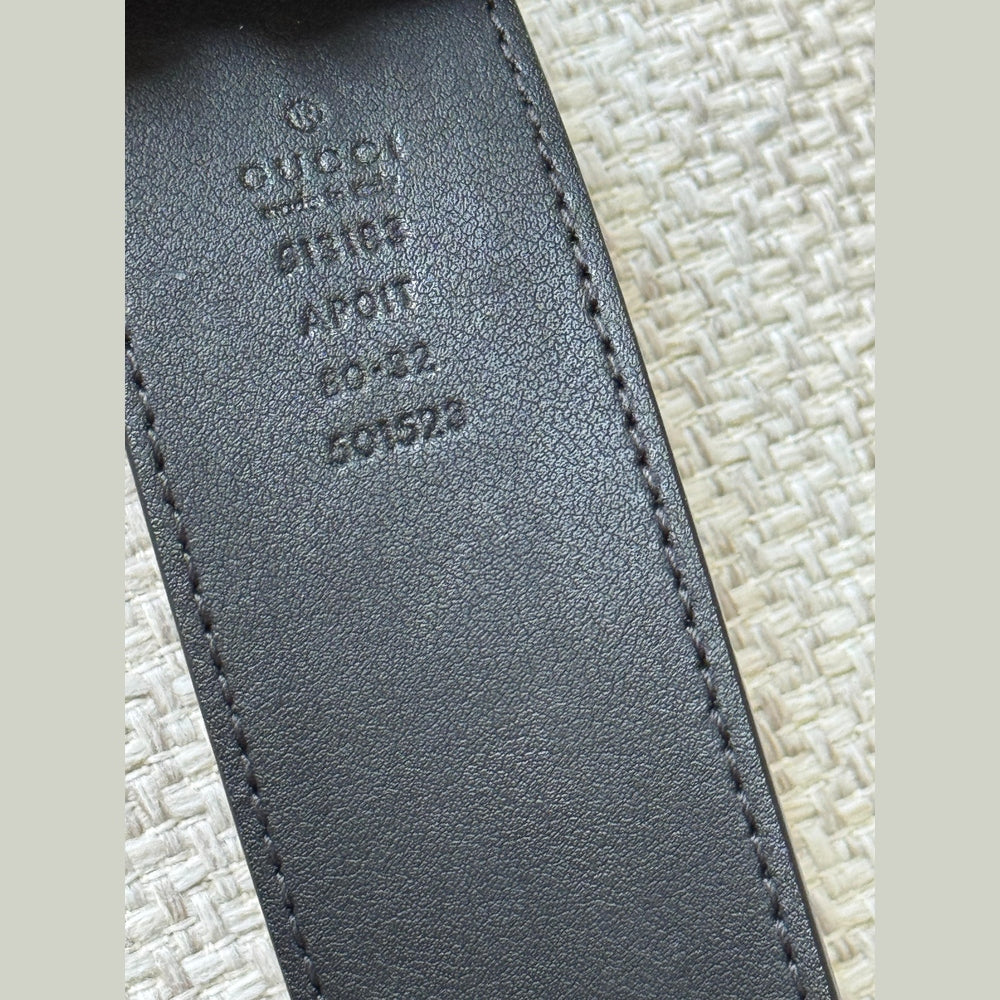 Gucci Black GG Marmont Crystal Embellished Belt – Size 80