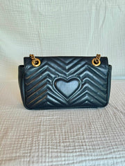Gucci Small Black GG Marmont Shoulder Bag