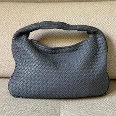 Bottega Veneta Blue/Grey Intrecciato Leather Hobo Bag