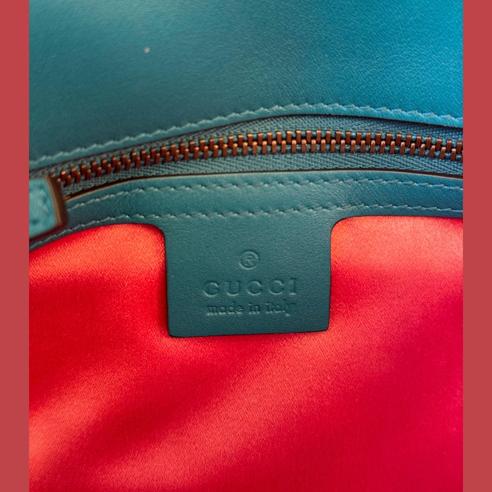 Gucci Velvet Embellished GG Marmont Shoulder Bag