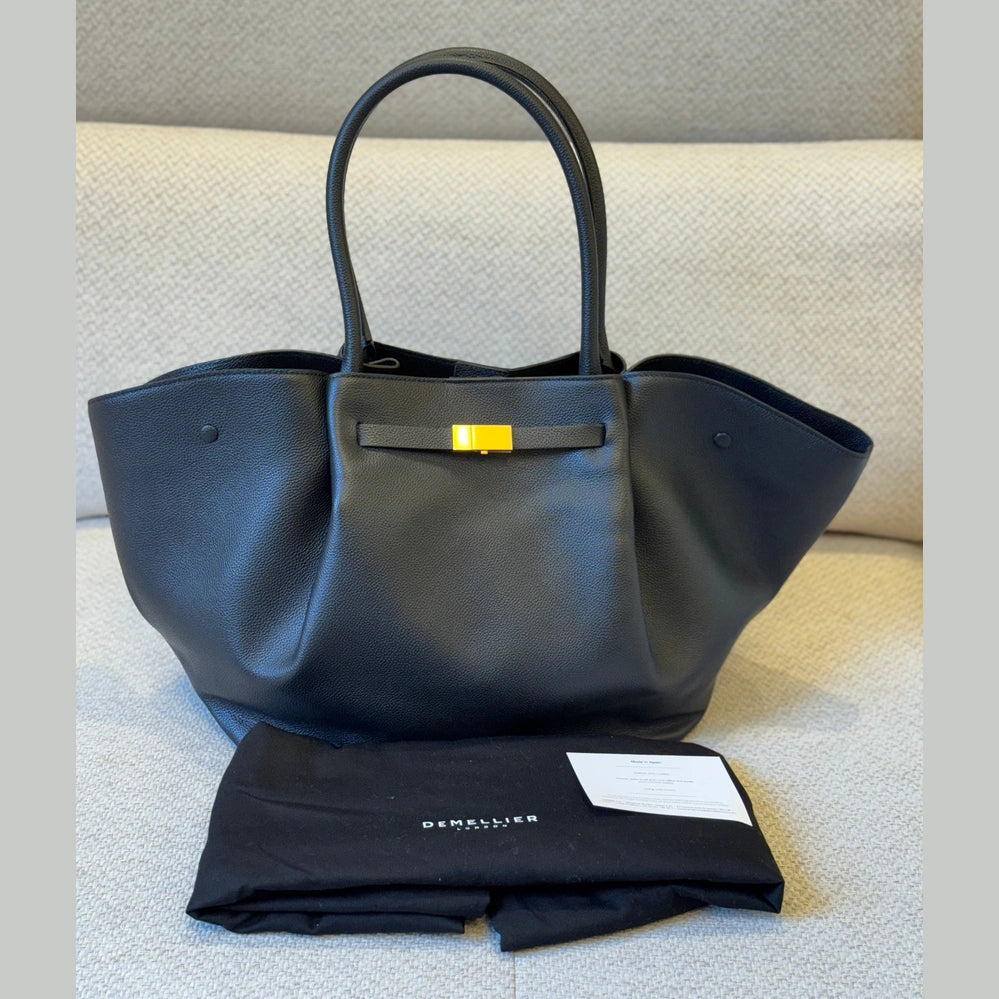 Demellier Black Leather New York Tote