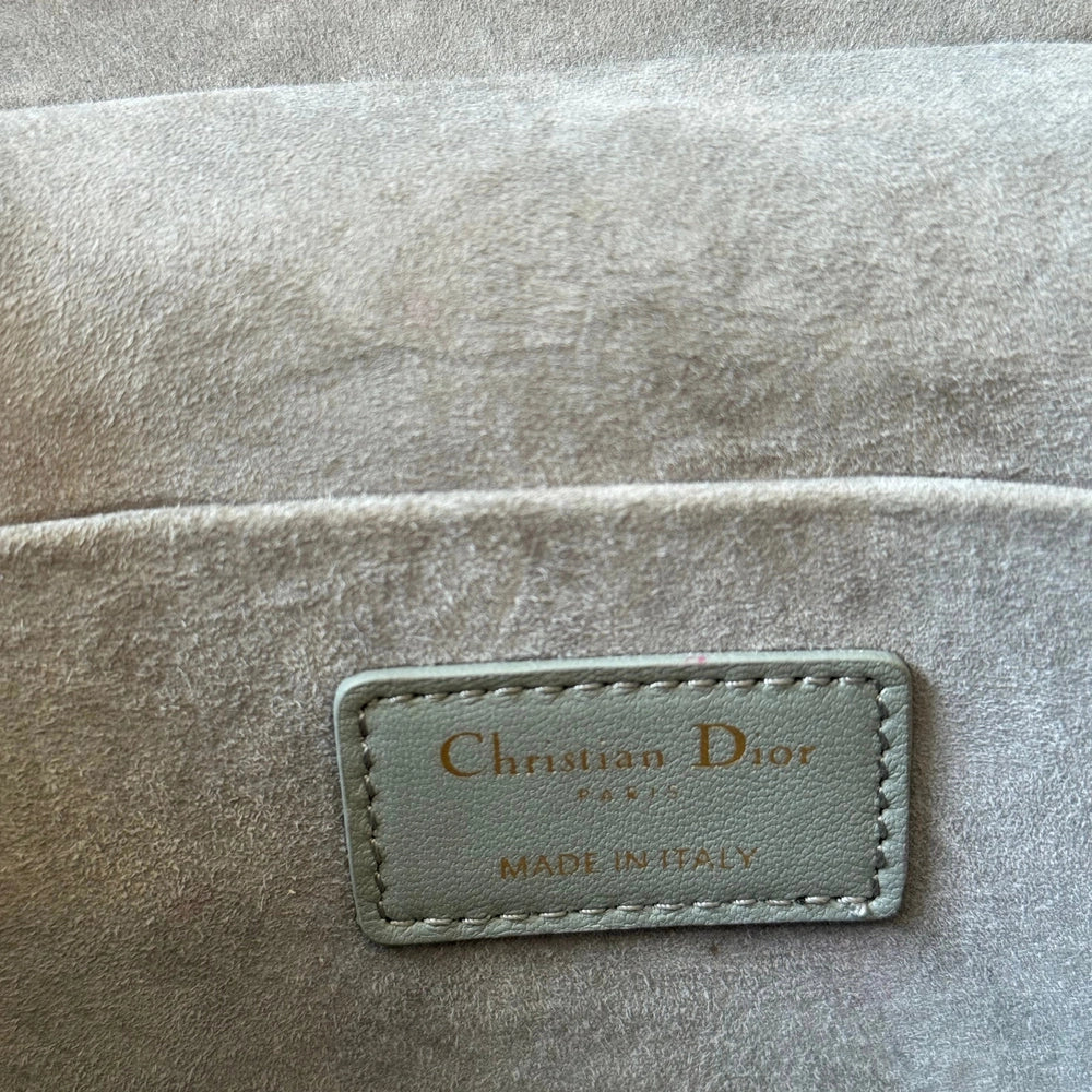 Christian Dior Small Vanity Case in Gray Cannage Calfskin Leather