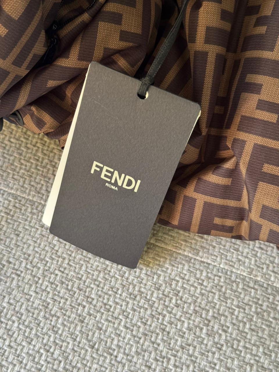 Fendi Reversible FF Logo Puffer Jacket – Blue & Brown