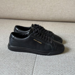 Saint Laurent Black Leather Andy Sneakers - Size 37.5