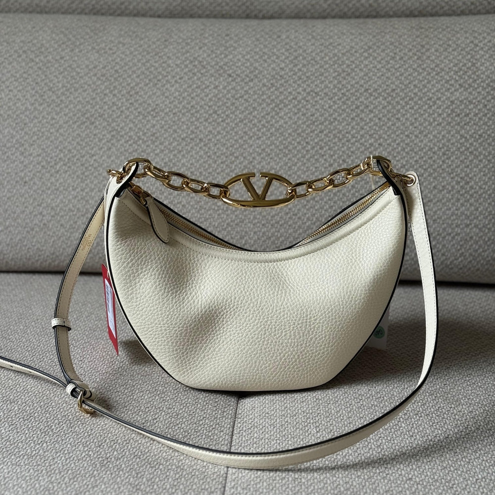 Valentino VLogo Moon Small Hobo Bag with Strap