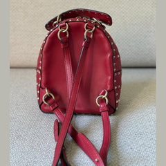 Valentino Garavani Red Rockstud Spike Mini Backpack / Crossbody Bag