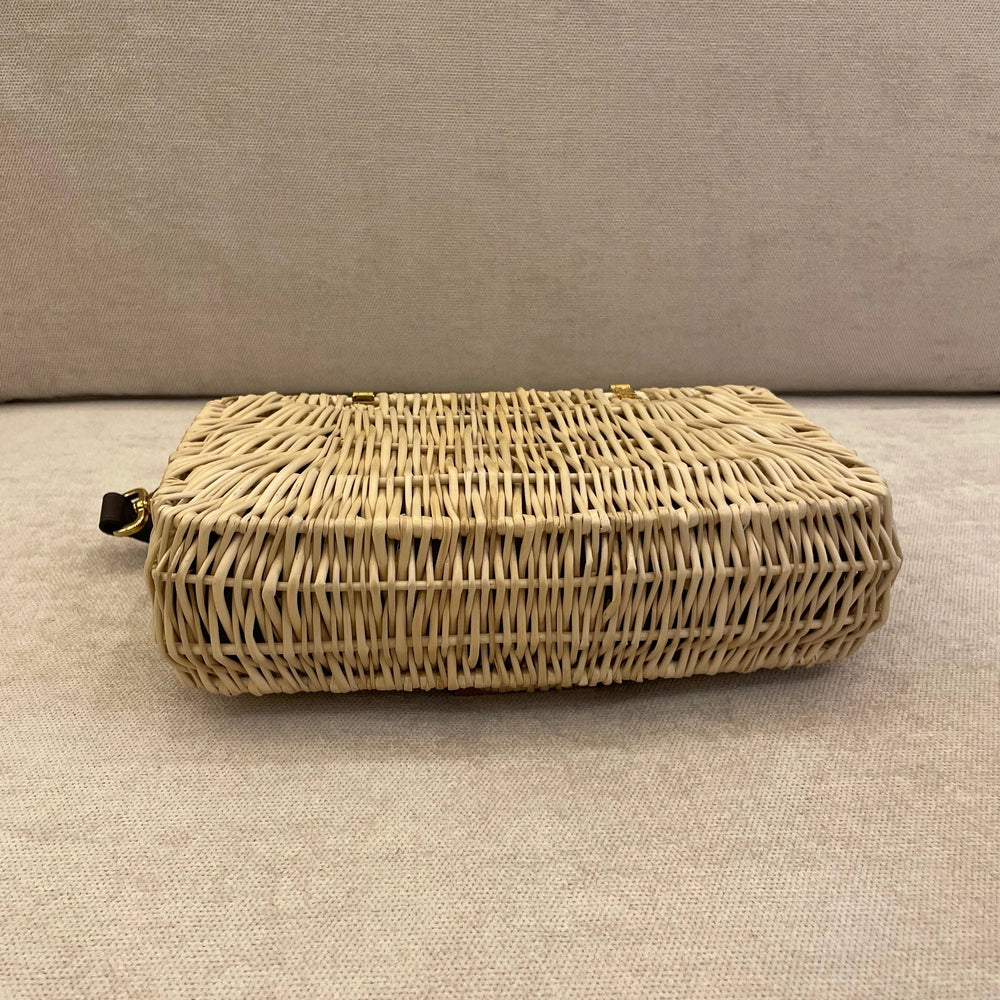 Fendi Limited Edition Baguette Wicker Bag with Leather Strap