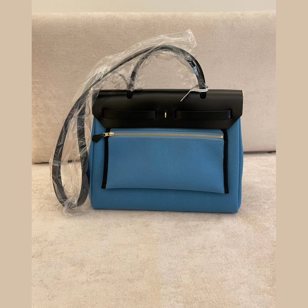 Hermès Bleu Jean Herbag Zip 31 GHW