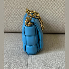 Bottega Veneta Blue Chain Padded Cassette Shoulder Bag with Entrupy Certificate