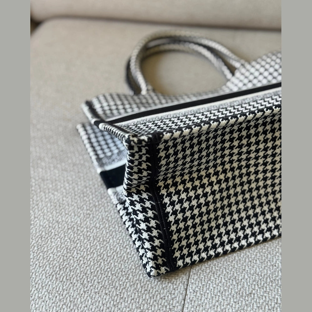 Christian Dior Black & White Canvas Medium Book Tote