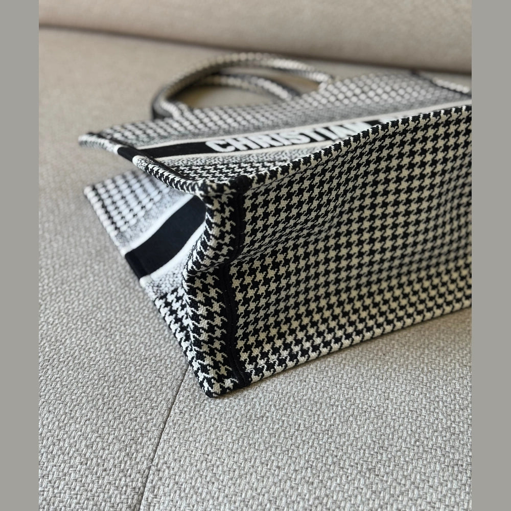 Christian Dior Black & White Canvas Medium Book Tote