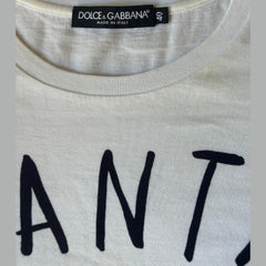 Dolce & Gabbana White “Santa Bellezza Prega per Me” T-Shirt - Size 40 fits Small