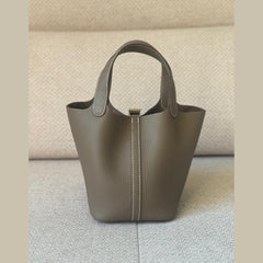 Hermès Étoupe Picotin 18 with Palladium Hardware - Stamp K