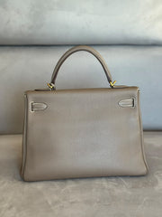 Hermès Kelly 32 Retourne Étoupe with Gold Hardware - Stamp D with Receipt