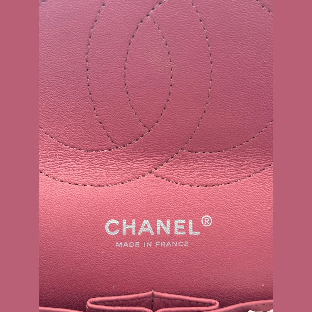 Chanel Quilted Lambskin Leather Pink Jumbo Double Flap Bag (Restored)