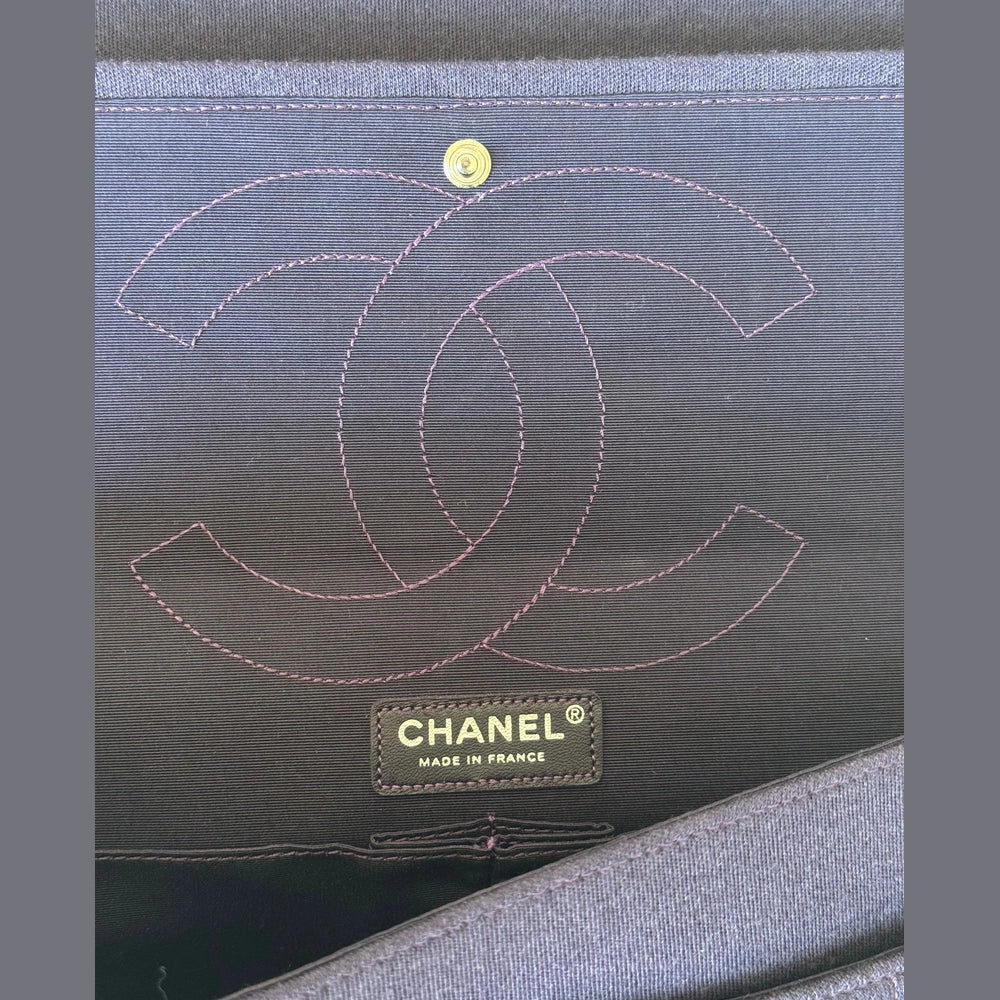 Chanel 2.55 Reissue Flap Bag Jumbo Purple Quilted Fabric