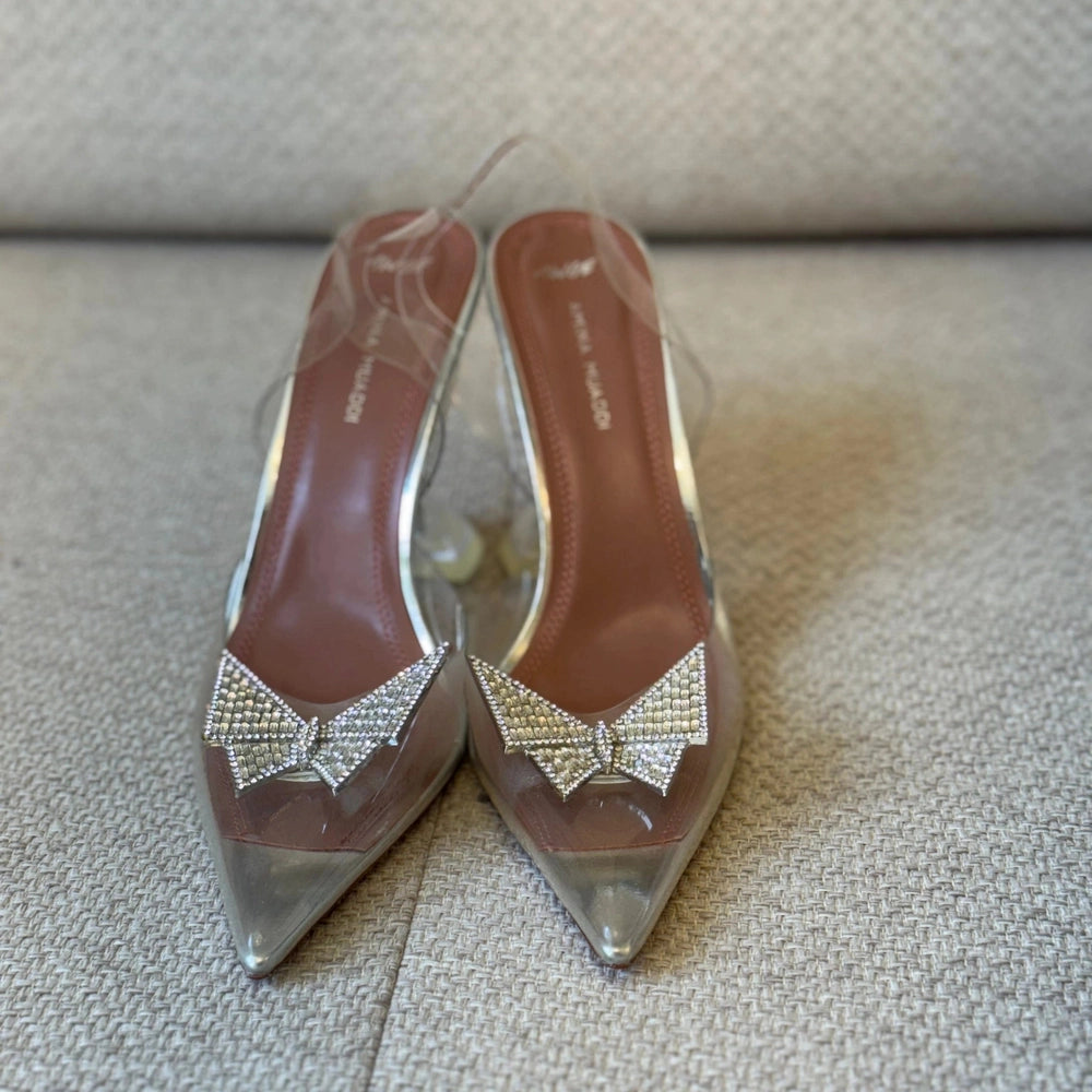 Amina Muaddi Gilda PVC Slingback Heels - Size 40