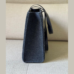 Chloé Navy Blue Woody Wool Tote